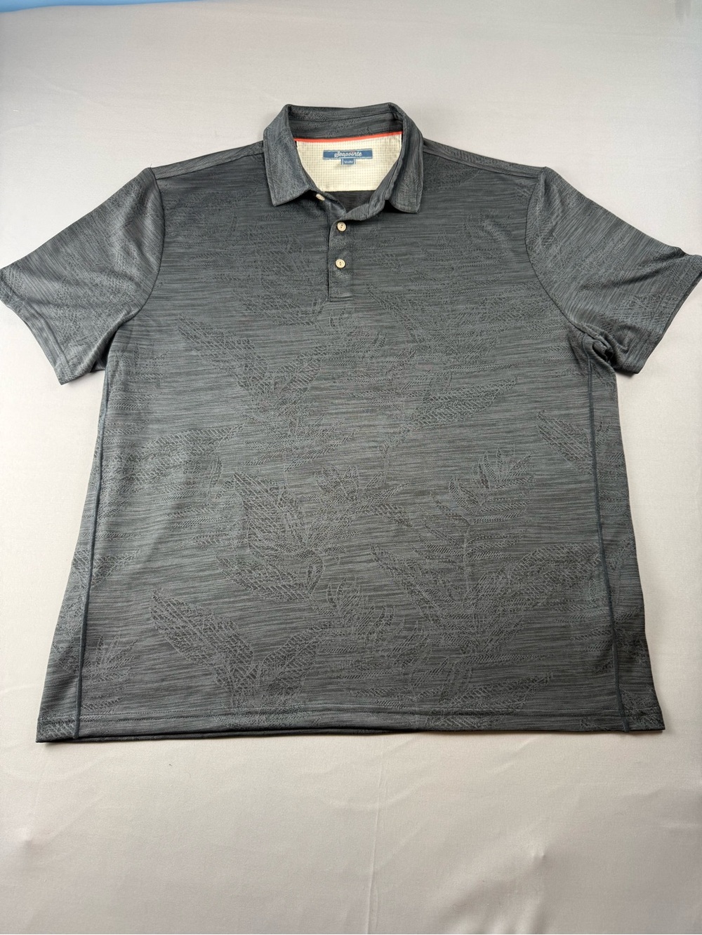 Seapointe Gray Tropical Textured Performance Golf Polo Shirt Men’s XL